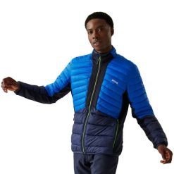 Męska Kurtka Hybrydowa Leedre Colour Block. Niebieskie kurtki męskie Regatta, m, bez wzorów, z elastanu, bez kaptura. Za 500.99 zł.