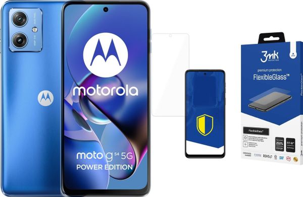 Smartfon Motorola Moto G54 Power Edition 5G 8/256GB Niebieski (Pearl Blue) + FlexibleGlass. Niebieskie smartfony Motorola. Za 812.00 zł.