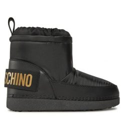 Śniegowce LOVE MOSCHINO. Czarne śniegowce damskie Love Moschino, bez zapięcia. Za 659.99 zł.