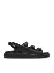 Badura Sandały EO-ALICE-LT0226-26-301 Czarny. Czarne sandały damskie Badura, bez wzorów, ze skóry, bez obcasa, na płaskiej podeszwie, bez zapięcia. Za 359.99 zł.