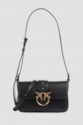 PINKO Czarna kopertówka Love One Mini Slouchy Fl Vitello Morbido. Czarne torebki wizytowe damskie Pinko, bez wzorów, ze skóry, bez dodatków. W wyprzedaży za 1,035.99 zł.