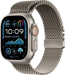 Smartwatch Apple Watch Ultra 2 GPS + Cellular 49mm Natural Titanium Case Milanese Loop M Szary (MX5R3RB/A). Szare zegarki smartwatch Apple, bez wzorów. Za 3,042.00 zł.