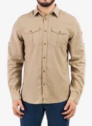 Koszula podróżnicza Fjallraven Ovik Travel Shirt LS. Brązowe koszule męskie Fjällräven, xs, bez wzorów, z materiału, klasyczne, bez kołnierzyka, bez ramiączek. Za 522.49 zł.