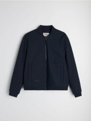 Kurtka softshell bomber - granatowy. Niebieskie kurtki męskie Sinsay, l, bez wzorów, z softshellu, bez kaptura. Za 99.99 zł.