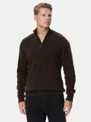 Barbour Sweter Holden MKN0837BR17 Brązowy ciemny Regular Fit. Brązowe swetry męskie Barbour, l, bez wzorów, z wełny, bez kołnierzyka, bez ramiączek. Za 769.99 zł.