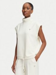 Guess Bluza V6YQ18 K4318 Kremowy Regular Fit. Białe bluzy damskie Guess, l, z aplikacjami, z syntetyku, bez ramiączek, bez kaptura. Za 294.99 zł.