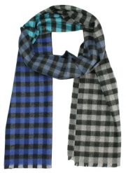 Szalik Miękki, Niebiesko-Szary w Kratkę, Firmy V.Fraas -Cashmink- Elegancki, Męski. Niebieskie szaliki męskie V. Fraas, bez wzorów, z bawełny. Za 59.00 zł.