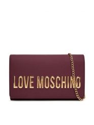 LOVE MOSCHINO Torebka JC4103PP1NKD0552 Bordowy. Czerwone torebki wizytowe damskie Love Moschino, bez wzorów, ze skóry, bez dodatków. Za 499.99 zł.