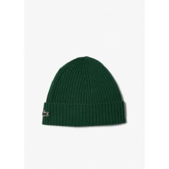 Czapka zimowa wełniana Lacoste Ribbed Wool Beanie Zielona - RB0001-132. Zielone czapki damskie Lacoste, na zimę, bez wzorów, z wełny. Za 274.85 zł.