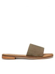Geox Klapki D Maddalusiac D55YML 00021 C3016 Khaki. Brązowe klapki damskie Geox, bez wzorów, ze skóry, bez obcasa, bez zapięcia. Za 209.99 zł.