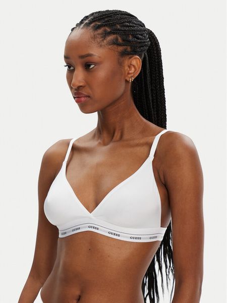 Guess Biustonosz z fiszbiną O4YC16 KCF20 Biały. Białe biustonosze Guess, z aplikacjami, z syntetyku. Za 109.99 zł.