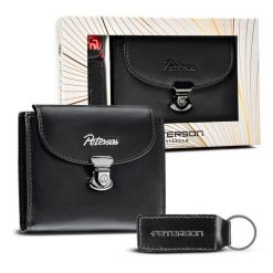 Zestaw prezentowy Peterson PTN SET-D-19-KCS czarny. Czarne portfele damskie Peterson, ze skóry. Za 87.99 zł.
