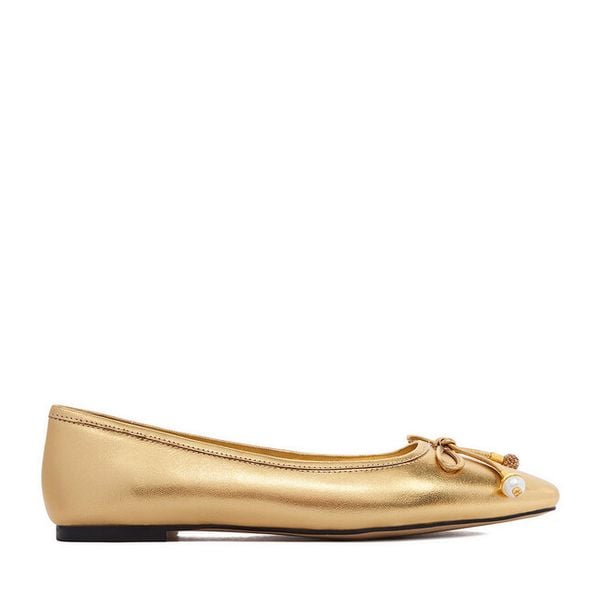 Baleriny GINO ROSSI. Żółte balerinki damskie Gino Rossi, bez wzorów, bez obcasa, bez zapięcia. Za 215.99 zł.