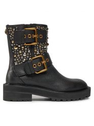 Kurt Geiger Botki 225-Hackney Biker Boot 546505109 Czarny. Czarne botki damskie Kurt Geiger, bez wzorów, ze skóry, bez obcasa, na płaskiej podeszwie, bez zapięcia. Za 1,259.00 zł.