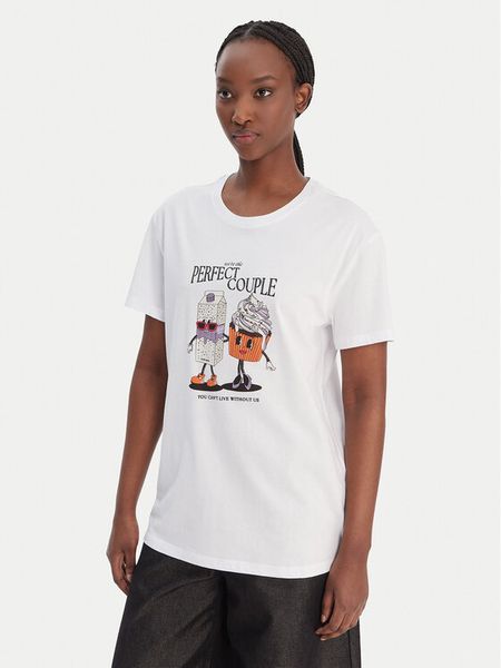 Liu Jo T-Shirt WA6163 JS904 Biały Relaxed Fit. Białe t-shirty damskie Liu Jo, xl, bez wzorów, z bawełny, bez kołnierzyka, bez ramiączek. Za 299.99 zł.