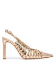 MICHAEL Michael Kors Szpilki Adriana 40T6ADHP1M Złoty. Żółte szpilki damskie MICHAEL Michael Kors, bez wzorów, ze skóry, bez obcasa, na szpilce, bez zapięcia. Za 789.99 zł.