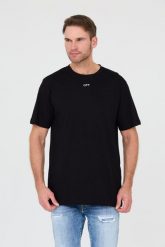 OFF-WHITE Czarny t-shirt. Czarne t-shirty męskie OFF-WHITE, m, bez wzorów, bez kołnierzyka, bez ramiączek. W wyprzedaży za 1,799.99 zł.