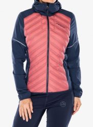 Kurtka do biegania damska La Sportiva Koro Jacket. Czerwone kurtki sportowe damskie La Sportiva, l, bez wzorów, z elastanu, bez ramiączek, bez kaptura, do biegania, primaloft. Za 593.99 zł.