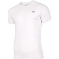 T-shirt męski TSM300 - biały. Białe t-shirty męskie 4F, m, bez wzorów, bez kołnierzyka, bez ramiączek. Za 39.99 zł.