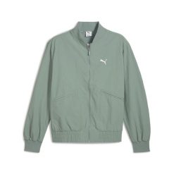 Męska kurtka bomber PUMA Class PUMA Green Moon. Zielone kurtki sportowe męskie Puma, m, bez wzorów, z gumy, bez kaptura, trekkingowe. W wyprzedaży za 184.00 zł.