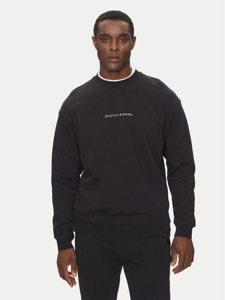 Scotch & Soda Bluza 179195 Czarny Regular Fit. Czarne bluzy męskie Scotch & Soda, m, bez wzorów, z bawełny, bez ramiączek, bez kaptura. Za 239.99 zł.