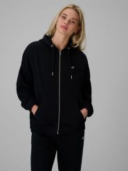 4F Bluza dresowa loose z kapturem damska - czarna M. Czarne bluzy damskie 4F, m, bez wzorów, z dresówki, bez ramiączek, z kapturem. Za 159.99 zł.