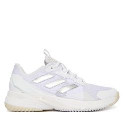 Buty halowe adidas. Białe obuwie sportowe damskie Adidas, bez wzorów, bez zapięcia. Za 648.99 zł.