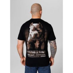 Koszulka bawełniana sportowy t-shirt dla dorosłych Mugshot II. Brązowe koszulki sportowe męskie PITBULL, m, bez wzorów, z bawełny, bez ramiączek. Za 119.00 zł.