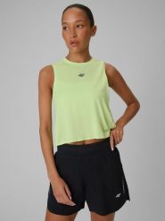 4F Top do biegania szybkoschnący damski - zielony XS. Zielone koszulki sportowe damskie 4F, s, bez wzorów, z materiału, bez ramiączek, do biegania. Za 99.99 zł.