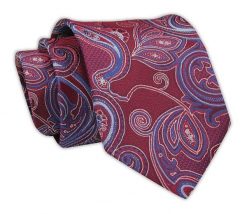 Krawat Męski, Czerwono-Niebieski, Wzór Orientalny, Klasyczny, Szeroki 7,5 cm, Elegancki -CHATTIER. Czerwone krawaty i muchy Chattier, bez wzorów, z tkaniny, eleganckie. Za 49.00 zł.
