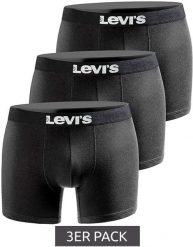 Bokserki majtki męskie Levi's Boxers 3-Pack. Czarne bokserki męskie Levi's®, bez wzorów, z bawełny. Za 99.00 zł.