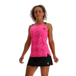 Damski tank top Macron padel printed. Brązowe topy damskie Macron, bez wzorów, sportowe, bez kołnierzyka, bez ramiączek. Za 241.00 zł.