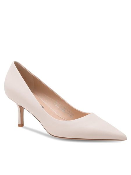 GINO ROSSI Czółenka ZOFIA-V1681-21-2 Écru. Czółenka damskie Gino Rossi, bez wzorów, ze skóry, bez obcasa, bez zapięcia. Za 299.99 zł.