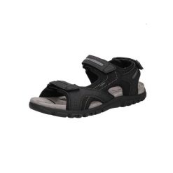 Sandały Geox Strada. Czarne buty zimowe męskie Geox, bez wzorów, ze skóry, sportowe, bez zapięcia. Za 335.00 zł.