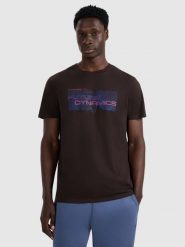 4F T-shirt regular z nadrukiem męski - brązowy M. Brązowe t-shirty męskie 4F, m, bez wzorów, z bawełny, bez kołnierzyka, bez ramiączek. Za 39.99 zł.