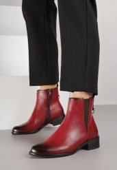 Czerwone Botki Sztyblety z Elastyczną Wstawką Verithelle. Czerwone botki damskie Born2be, bez wzorów, z jeansu, eleganckie, bez obcasa, na obcasie, bez zapięcia. Za 109.99 zł.