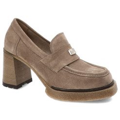 Beżowe Półbuty Armodo Eleganckie Obuwie Damskie Na Obcasie. Brązowe półbuty damskie Armodo, bez wzorów, eleganckie, bez obcasa, na obcasie, bez zapięcia. Za 309.00 zł.