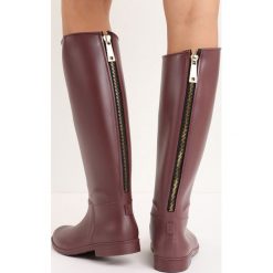 Bordowe Matowe Kalosze Slider. Czerwone kalosze damskie Born2be, bez wzorów, z tworzywa sztucznego, bez zapięcia. Za 49.99 zł.