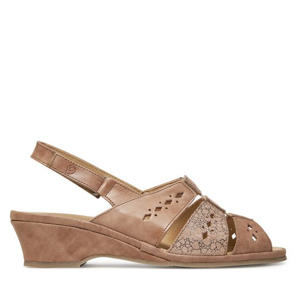 Sandały Suave. Brązowe sandały damskie Suave, bez wzorów, bez obcasa, na koturnie, bez zapięcia. Za 279.99 zł.