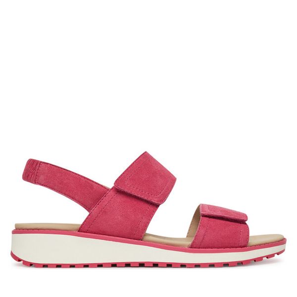 Sandały Caprice. Czerwone sandały damskie Caprice, bez wzorów, bez obcasa, na koturnie, bez zapięcia. Za 169.99 zł.