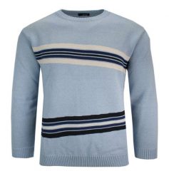 Sweter Niebieski Okrągły Dekolt (U-neck), Męski - MAX SHELDON. Niebieskie swetry męskie Max Sheldon, l, bez wzorów, z bawełny, klasyczne, bez kołnierzyka, bez ramiączek. Za 145.00 zł.
