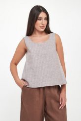 Top damski lniany Caliga MM. Topy damskie MM, bez wzorów, ze lnu, bez kołnierzyka, bez ramiączek. Za 689.00 zł.