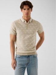 Guess Sweter 183052 Beżowy Classic Fit. Brązowe swetry męskie Guess, l, z aplikacjami, bez kołnierzyka, bez ramiączek. Za 394.99 zł.