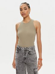 Pinko Top Distinto 100822 A15E Zielony Slim Fit. Zielone topy damskie Pinko, l, bez wzorów, z bawełny, bez kołnierzyka, bez ramiączek. Za 219.99 zł.