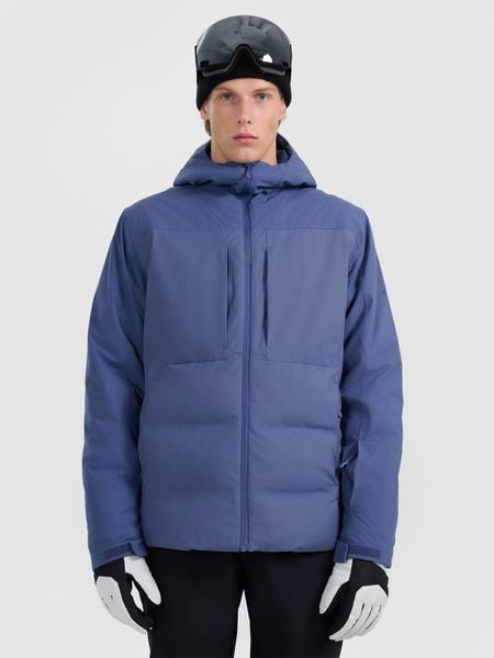 4F Kurtka narciarska membrana 10000 męska - granatowa 3XL. Niebieskie kurtki sportowe męskie 4F, na zimę, m, bez wzorów, z tkaniny, bez kaptura, narciarskie. Za 799.99 zł.