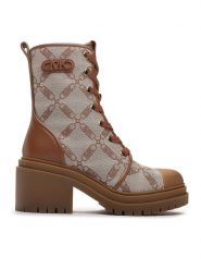 MICHAEL Michael Kors Botki Hanley 40F3HYME5Y Brązowy. Brązowe botki damskie MICHAEL Michael Kors, bez wzorów, z materiału, bez obcasa, na słupku, bez zapięcia. Za 1,299.00 zł.