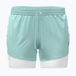 Spodenki do biegania damskie Under Armour Velociti Pro 4" 2N1. Zielone szorty damskie Under Armour, bez wzorów, sportowe. Za 209.99 zł.