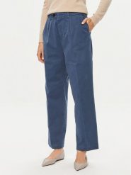 Tommy Hilfiger Spodnie materiałowe WW0WW42233 Niebieski Relaxed Fit. Niebieskie spodnie materiałowe damskie Tommy Hilfiger, bez wzorów, z bawełny. Za 349.99 zł.