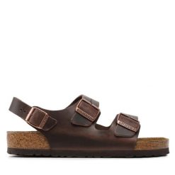 Birkenstock Milano LE Sandały unisex brązowe. Brązowe sandały damskie Birkenstock, bez wzorów, młodzieżowe, bez zapięcia. Za 449.99 zł.