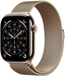 Smartwatch Apple Watch 11 GPS + Cellular 46mm Gold Titanium Milanese Loop S/M Złoty (MFD74ZR/A). Żółte zegarki smartwatch Apple, bez wzorów. Za 4,252.55 zł.